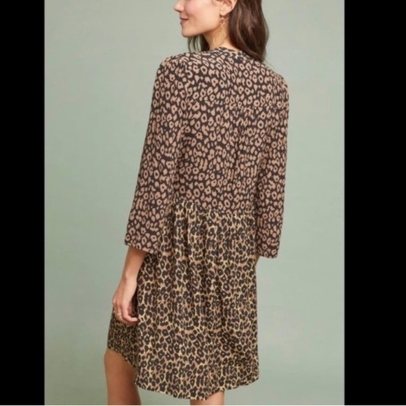 Anthropologie Maeve Juno Animal Printed V-Neck Dress Size Small - Picture 9 of 10